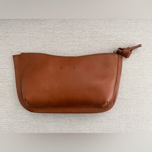 NWT Madewell Cognac Brown Leather Clutch Purse